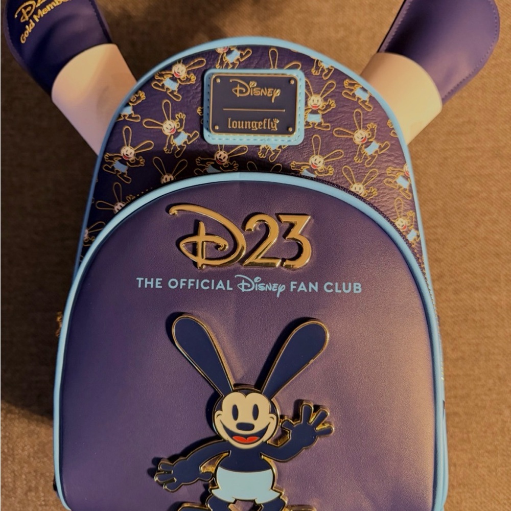 Disney  Loungefly D23 Oswald Purple Backpack with detachable ears !!!